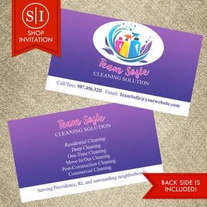 Cleaning Services Business Card | House Maids Sparkling Clean | Digital Download