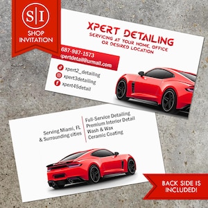 Auto-Reparatur und Detaillierung Visitenkarte | Auto Geschäft Mechaniker Versicherung Fahrzeug-Services Auto Body Shop | Digitaler Download