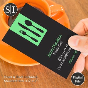 Personal Chef Business Card | Catering, Meal Prep, Private Chef, Food Service Card | Elegant Culinary Branding | Digital Download