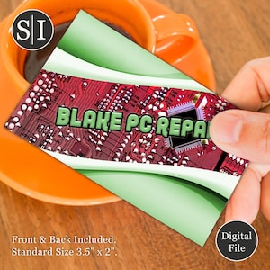 Computer Reparatur & Tech Service Visitenkarte | IT Support, Laptop und Elektronik-Design | Digitaler Download