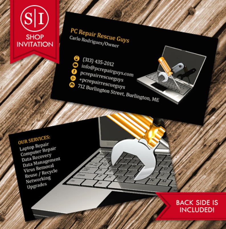 Computer Repair Business Card Etsy