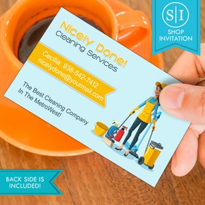 Cleaning Services Business Card | House Maids Sparkling Clean | Digital Download
