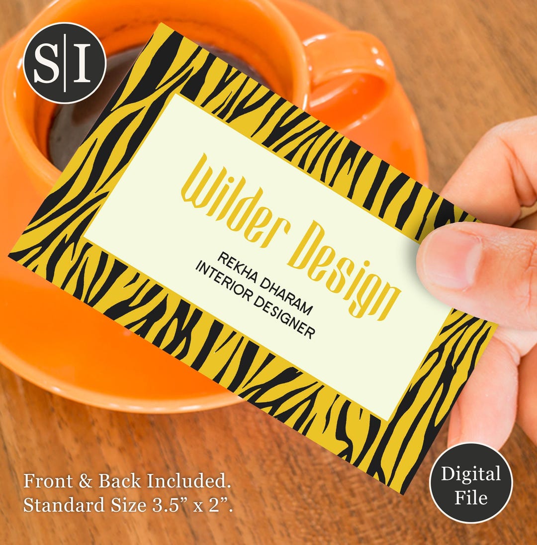 Zebra Tiger Stripes Business Card | Bold Animal Print Design for