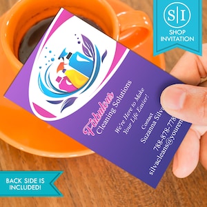 Cleaning Services Business Card | House Maids Sparkling Clean | Digital Download