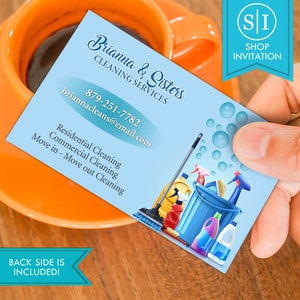 Cleaning Services Business Card | House Maids Sparkling Clean | Digital Download