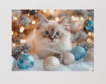 Cute Christmas Cats Canvas | Funny Cat Wall Art, Holiday Décor, Pet Lover Gift, Cat Mom Gift & Cozy Home Print