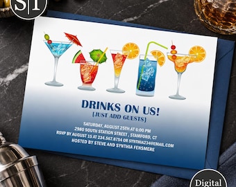 Cocktail Party Invitation | Summer Drinks Party Invite | Alcohol Party Invitation | Cocktail Night Celebration | Printable Invitation