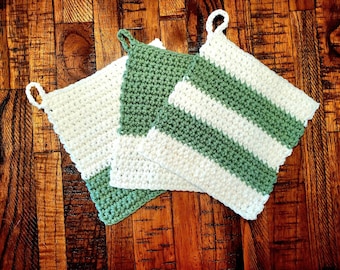 Handmade Crochet Dishcloth Farmhouse Handmade Cotton Eco Friendly Hot Pad Kitchen Decor
