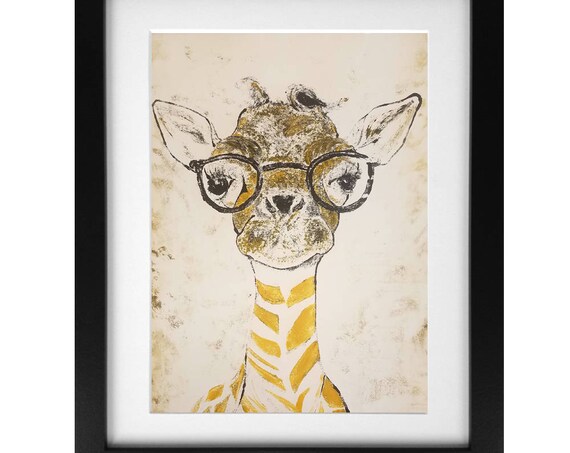 Giraffe Monotype Print