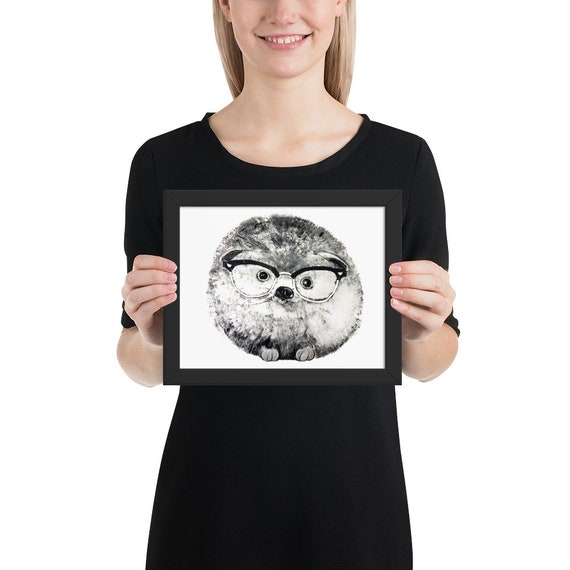 Hipster Baby Hedgehog Framed poster