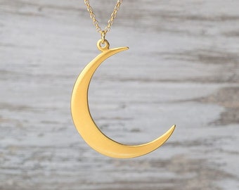 Crescent Moon Necklace / Sterling Silver / Medium Moon No3 / Jewelry Rose Gold Moon / Mothers Day present