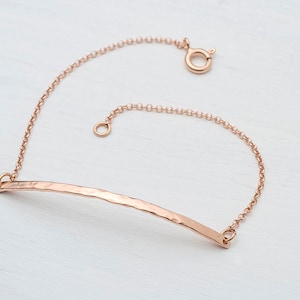 Bar Bracelet Hammered Bar Bracelet Gold Bracelet Dainty Bracelet Sterling Silver Gold Plated Layering Bracelet bridesmaid gift for her gift