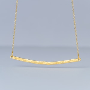 Sterling silver hammered bar necklace / Everyday jewelry / 202B-KL