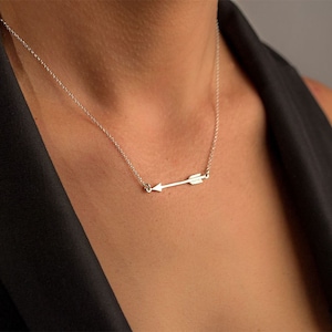 Arrow Necklace Sterling Silver Archer Necklace Arrow Pendant Dainty Necklace Layering Necklace Birthday gift sale