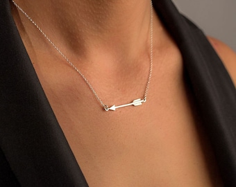 Arrow Necklace Sterling Silver Archer Necklace Arrow Pendant Dainty Necklace Layering Necklace Birthday gift sale