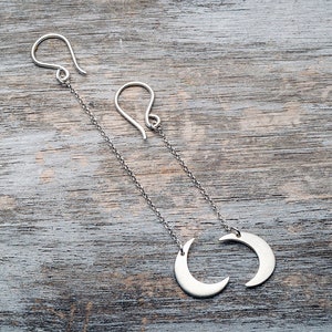 925er Silber Halbmond Ohrringe: Celestial Jewelry / E122-GZ