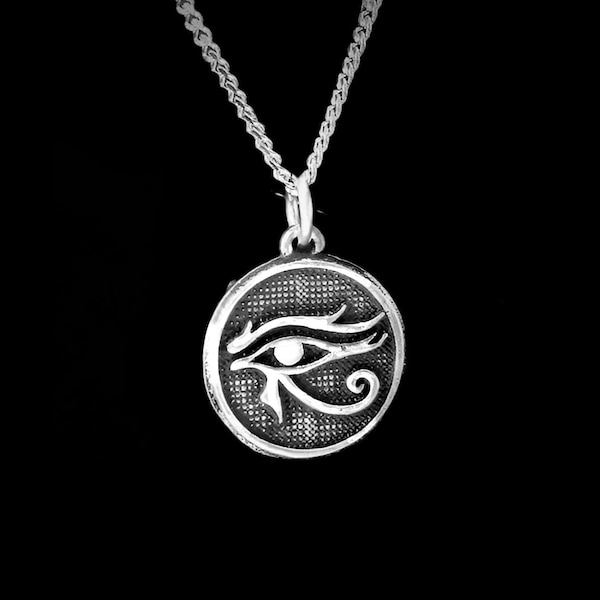 Small Eye of Horus Pendant with Antique Finish
