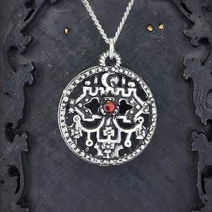 Seal Sigil of Belial necklace with antique finish
