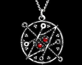 Colgante de sello de Azazel con piedra preciosa personalizada