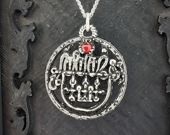 Seal Sigil of Vepar necklace with antique finish