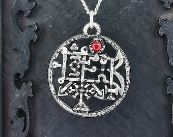 Seal Sigil of Goetia Camio necklace with antique finish