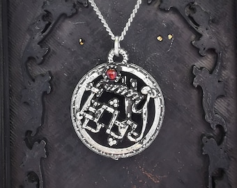 Seal Sigil of Amy necklace with antique finish