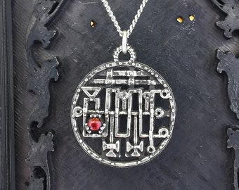 Seal Sigil Haagenti necklace with antique finish