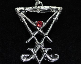 Double-Sided Seal of Lucifer Necklace with Swarovski Crystal
