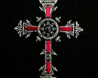 Sancta Gothic Cross Necklace with Swarovski Crystals