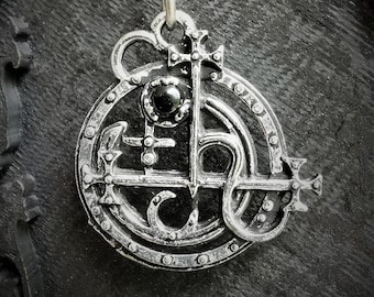 Handmade Seal Sigil of Lilith pendant with antique finish