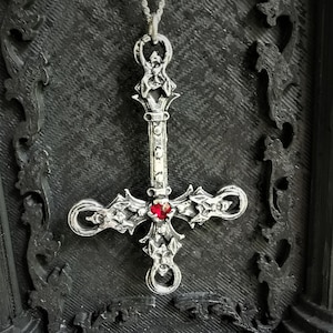 Gothic Inverted Cross With 4 Demon Heads | Etsy