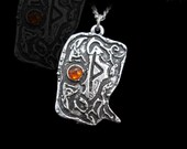 Handmade Thurisaz rune necklace with antique finish