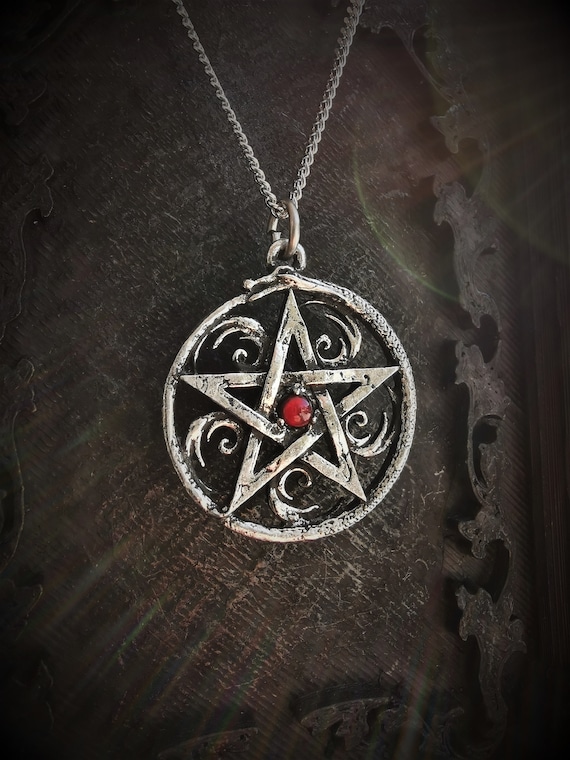 Green Star Necklace Pendant Extra Large lavaliere