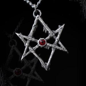 Unicursal Hexagram Pendant with Custom Swarovski Crystal