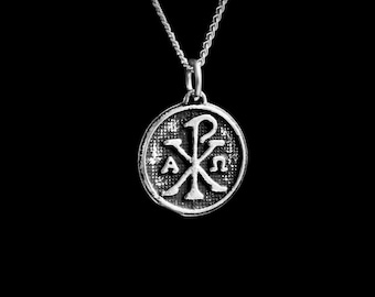 Chi-Rho Pendant with Antique Finish