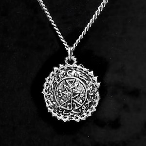 Seal Sigil of Lilith pendant necklace with antique finish