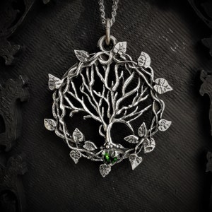 Yggdrasil tree of life necklace with an antique finish