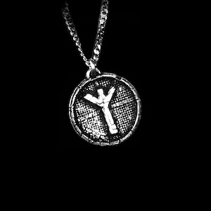 Algiz Rune Pendant with Cracked Antique Finish