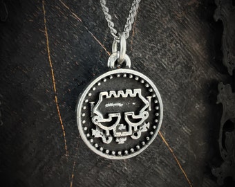 Small Seal Sigil of Belial necklace with antique finish