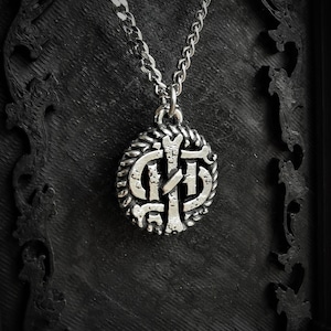 Christian Pendant with IHS Letters in Rope Circle