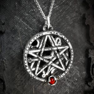 Sigil of Necronomicon Pendant with Gemstone