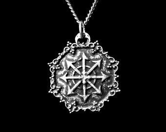 Chaos Star Pendant with Gothic Frame
