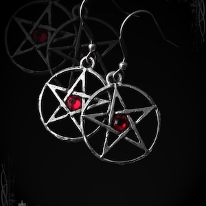 Pentagram Earrings with Custom Gemstone