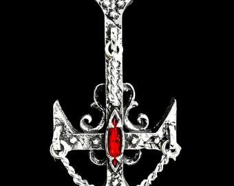 Stencchus Gothic-Halskette mit umgekehrtem Kreuz und Swarovski-Kristall