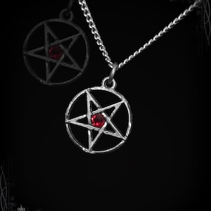 Inverted Pentagram Pendant with Custom Gemstone