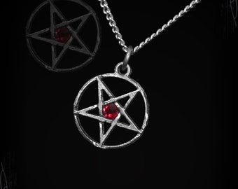 Inverted Pentagram Pendant with Custom Gemstone