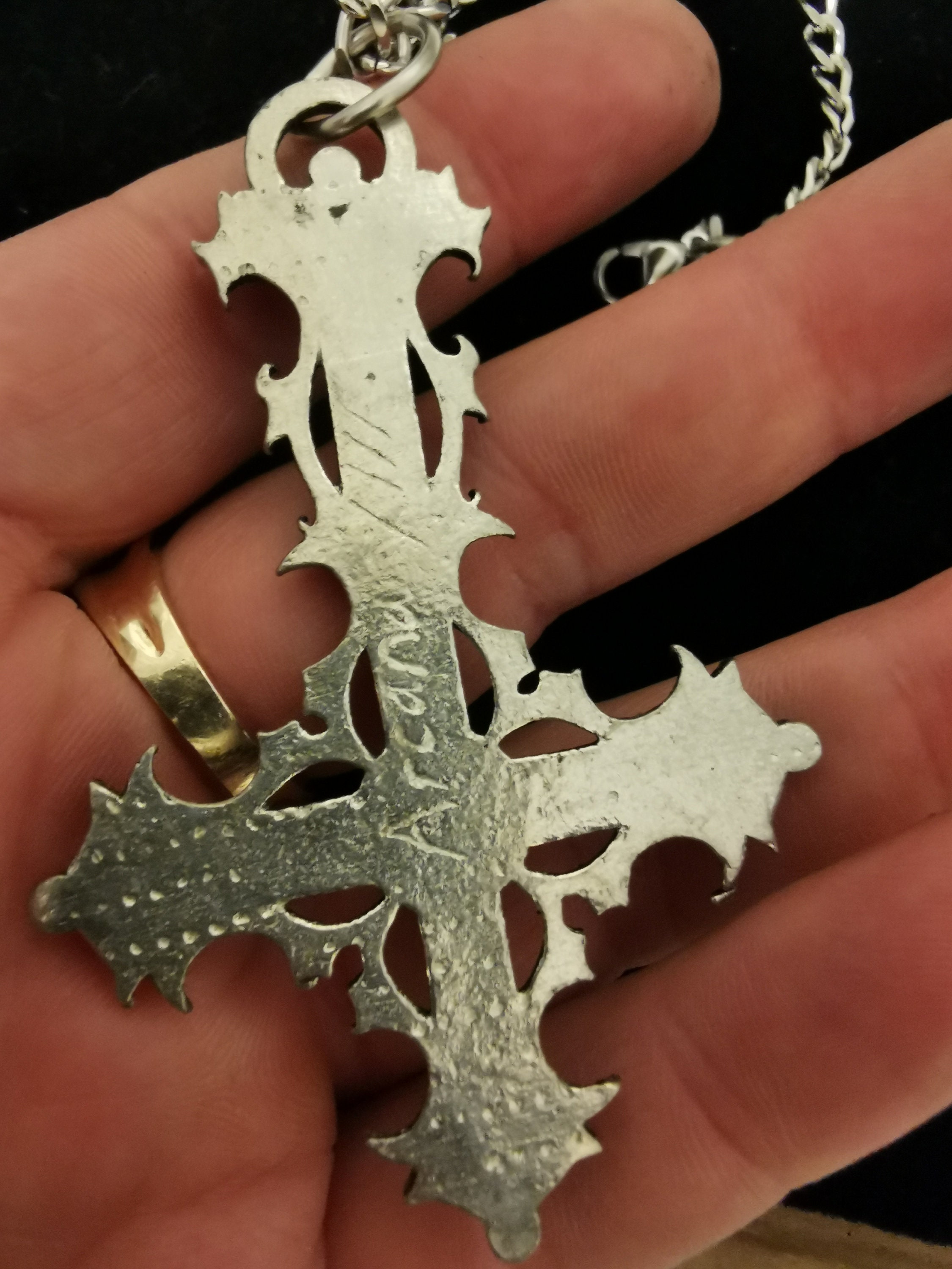 Traumaturgist's Cross: Gothic Inverted Cross Pendant With