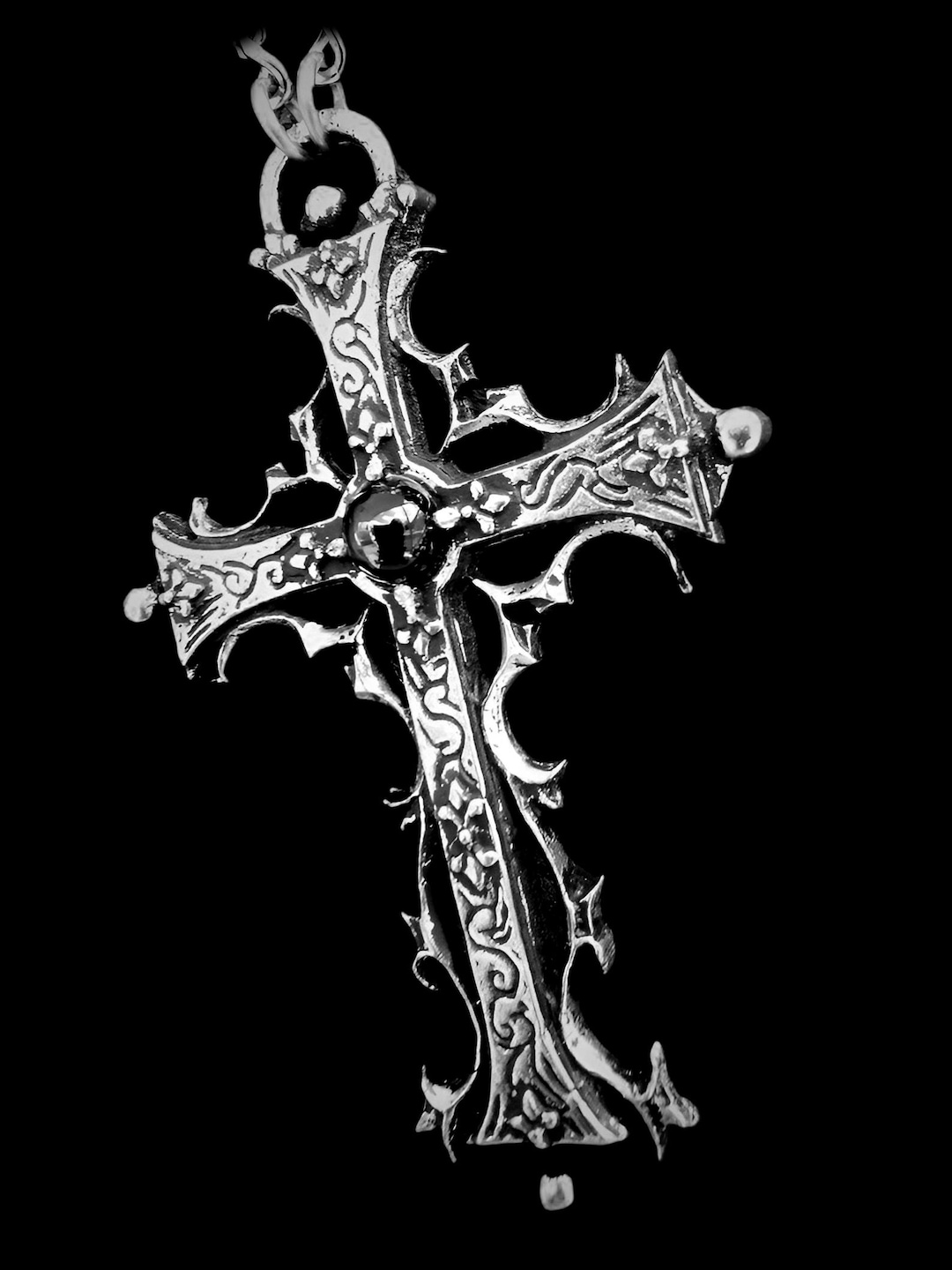 アクセサリー THE CRIMIE STONE CROSS SILVER NECKLACE Elmina's Cross Gothic Necklace With Gemstone - Etsy