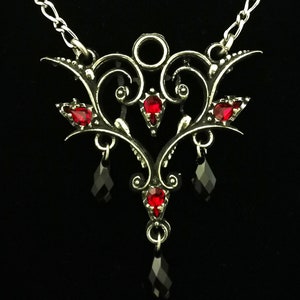 Handmade Gothic necklace with Swarovski Red