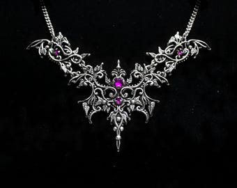Elven Choker Necklace with ivy and Swarovski Crystals
